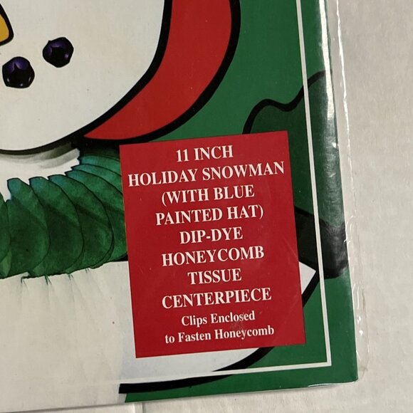 Paper Magic Group Christmas Honeycomb Tissue Centerpiece Lot Snowy Pine Snowman - Picture 5 of 11